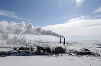 The Great Plains Synfuels Plant in North Dakota as viewed from atop the neighboring Antelope Valley Station power plant. The plant converts approximately 18,000 tons of lignite coal into an average of 145 million cubic feet of synthetic natural gas each day. BOB GWALTNEY / Courier &amp; Press