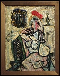 "Seated Woman with Red Hat" ("Femme assis au chapeau rouge".&nbsp; MICHAEL WHEATLEY / Evansville Museum