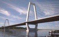 A conceptual rendering of the east-end bridge