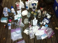 Ingredients for meth were confiscated in a drug bust at a Bloomington mobile home community in September 2011. While serving a warrant, state and city police found more than three grams of meth, several items used to manufacture the drug and active chemical reactions. Staff file photo