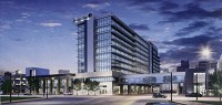 An artist rendering of the Evansville Doubletree Hotel &amp; Convention Center.