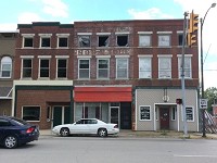 Three buildings along the Boonville town square are set for demolition. Mayor Pam Hendrickson said the city received $250,000 in grants to take the buildings down. She is hopeful they will be down before winter. Staff photo by Jessica Wray