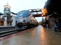 Passengers prepare to board as the Hoosier State train stops at the Amtrak platform in Riehle Plaza. (Photo: File photo/Journal &amp; Courier )