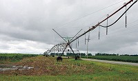 Northeastern Indiana has seen its irrigated farm acreage increase by 26 percent from 2007 to 2012, according to U.S. Department of Agriculture data. This irrigation unit in is LaGrange County. Staff photo by Matt Getts