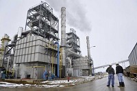This file picture shows the ethanol plant in Mount Vernon, Indiana, which has restarted production.