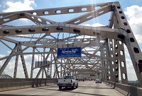 Temporary transponder readers have been installed on the Kennedy Bridge to collect data that will be used by the Bi-State Tolling Authority as it creates tolling policy for the Kennedy Bridge and the two new bridges being constructed as part of the Ohio River Bridges Project. Submitted photo