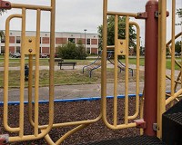 A playground next to Carrie Gosch Elementary School is included in the Superfund site clean up for arsenic and lead in East Chicago on September 4, 2014. | Jim Karczewski/for Sun-Times Media