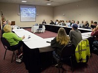 Attendants at a meeting held Friday by NIPSCO that discussed the low water levels on lakes Freeman and Shafer at the Brandywine Convention Center in Monticello. (Photo: Michael Heinz/Journal &amp; Courier )