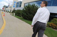 Tom Shircel, Pleasant Prairie assistant village administrator walks to the village's RecPlex. A 300-car park-and-ride lot is being built for people who work out at the RecPlex and then carpool with others to work.