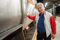 Dennis Hodges, vice president of business relations at the Indiana Passenger Rail Alliance poses for a photo at the South Shore station in Gary on Thursday. | Kyle Telechan/For Sun-Times Media