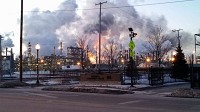 A flare-up roared at the BP Whiting Refinery early Monday morning. Provided photo