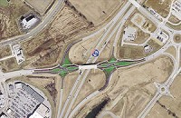 An artist rendering of what a double crossover diamond interchange might look like at exit 210. INDOT spokesman Nathan Riggs said it has not been determined what design the new exit will be.