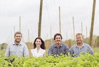 MANAGEMENT TEAM: The management team at Sugar Creek Hops, LLC, includes (from left) Spencer Gray, president; Alex Gray, vice president; Matt Baxter, director of operations; and Dustin Gray, farm manager. Submitted photo