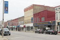 Kendallville&rsquo;s downtown tax increment financing district has been used to provide matching grants for facade improvement projects, including a $6,877 grant awarded Wednesday to the owner of Weible&rsquo;s Paint &amp; Wallpaper to help replace a roof. Staff photo by Barry Rochford