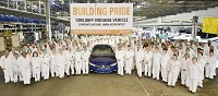Honda employees pose with the millionth vehicle produced at the Greensburg plant. Contributed photo