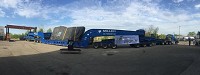 The world&rsquo;s largest friction welding machine left Manufacturing Technology Inc. in South Bend on Friday to travel to its new home at a Pratt &amp; Whitney plant in Connecticut. This photo was taken using a panoramic setting. SBT PhotoLINCOLN WRIGHT