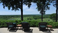 A view from the clubhouse offers panoramic views of Southern Indiana from one of the highest elevations in the State at the Pete Dye Course at French Lick. Staff photo by Jason Clark