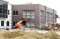 Work continues on the new Ivy Tech Anderson campus on East 60th Street on the southeast side of Anderson. It is expected to open in August. Staff photo by Stu Hirsch