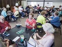Seniors play bridge at the Senior Center on West Eighth Street in Muncie Friday afternoon. The state has cracked down on pay-for-play euchre at the center. (Photo: Jordan Kartholl/The Star Press)