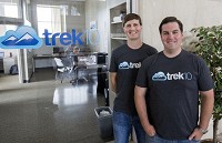 Andy Warzon, left, and Jim Abercrombie are co-founders of Trek10. The company is based in the Union Station Technology Center in South Bend. SBT Photo/GREG SWIERCZ