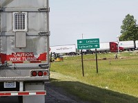 Traffic that had been northbound on I-65 follows a detour Wednesday, August 5, 2015, from Indiana 28 to U.S. 52 near Clarks Hill. The detour continued north on U.S. 52 briefly to Indiana 28 once again, where motorists traveled west to connect with U.S. 231 north to I-65. Staff photo by Chris Morisse Vizza