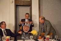 Washington Mayor Joe Wellman presented a variety of gifts to the Consul General Toshiyuki Iwado to commemorate his visit to the area, including a basketball hoop and signed basketball by team members from Washington High School and Washington Catholic High School, as well as commemorative items marking the city of Washington&rsquo;s upcoming bicentennial celebration. Contributted photo
