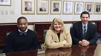 From left, Chris Cathcart, vice chancellor of student affairs, Chancellor Jerrilee K. Mosier and Barry Schrock, director of academic affairs, work to boost enrollment at Ivy Tech Community College Northeast. Staff photo by Jamie Duffey