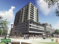 This illustration shows Skyline Tower, a $40 million apartment building that South Bend-based Great Lakes Capital is planning to develop in downtown Fort Wayne. Image provided