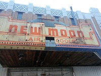 The New Moon theater's original marquee has been uncovered as part of INVin's efforts to clean up the building at the corner of Sixth and Main streets to market to a future investor. Staff photo by Jenny McNeece