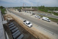An overpass at Vernal Pike is under construction Wednesday as Ind. 37 is converted to I-69.&nbsp;Chris Howell | Herald-Times