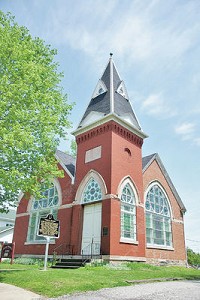 Ahavath Sholom, a former synagogue built in 1889 that now serves as the Ligonier Historical Society Museum, has been on the market for a new owner since 2014. Staff photo by Kelly Lynch
Kelly Lynch