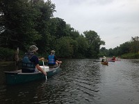 Paddlers float the Kankakee River in Indiana just shy of the Illinois line at an event two years ago with the Northwest Indiana Paddling Association. The group helped to gain federal status for the river as a National Water Trail. Tribune Photo/JOSEPH DITS