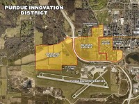 This shows the outline of a project Purdue is dubbing its Innovation District.&nbsp;(Photo provided by Purdue University)