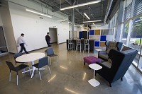 The common areas inside Catalyst One at Ignition Park are designed for collaboration. Staff photo by Michael Caterina