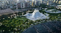 New York-based architect Michael Sorkinis proposing the Lucas Museum of Narrative Arts be built on the former U.S. Steel South Works site. Here's a rendering of the museum as it would have looked at the original proposed site near Soldier Field in downtown Chicago. Provided rendering