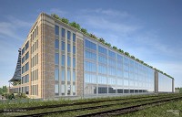 This illustration shows how the former Studebaker assembly plant in downtown South Bend will look after the property's renovation is complete. Image provided
