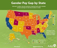 Nationally, women earned 80 percent as much as men, according to a study from the American Association of United Women, which utilized 2016 data from the United States Census Bureau and was released earlier this month. Image by American Association of United Women