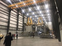 Inside POSCO, a new 80,000-square-foot steel processing plant in Jeffersonville. Staff photo by Danielle Grady