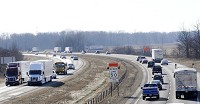 Approximately 43,000 vehicles travel Interstate 69 on a daily basis from Exit 222, according to volume counts by the Madison County Council of Governments. Staff photo by Don Knight