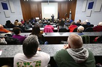 The public listens during a town hall meeting to the plans to incorporate multifaceted Systems of Care (SOC) to combat opioid addition and substance abuse in local communities. Staff photo by Kelly Lafferty Gerber