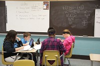 Terri Cook's sixth-grade math class at Willowcreek Middle School in Portage. Staff photo by Tony V. Martin
