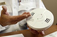 This carbon monoxide/smoke detector indicates the resident only that there is a problem, not which type of emergency it is. Tribune Photo/BARBARA ALLISON