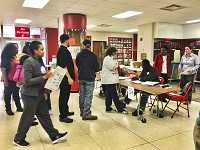 Voters file to cast their ballots at Jeffersonville High School during the 2016 general election. Staff photo by Josh Hicks