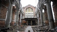 The interior of the former City Methodist Church in Gary may be turned into a ruin garden. (Kyle Telechan/Post-Tribune)