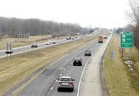 
Traffic travels on Interstate 69 south of Exit 222. INDOT awarded a contract to Walsh Construction/Reith Riley to add a travel lane in each direction from just north of the Pendleton exit to north of Exit 222 in Anderson. Staff file photo by Don Knight
