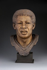 Charlie Sanders' Hall of Fame bust was sculpted by Tuck Langland. Photo provided by Pro Football Hall of Fame