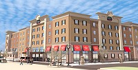 The possibility of an extended-stay TownePlace Suites by Marriott on downtown's south side gives business leaders in the area hope that more development will follow. (Rendering courtesy of Prince/Alexander Architects Inc.)