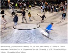A skate-able piece of art:' Revelers and community leaders celebrate opening of $1.9 million Valparaiso skate park