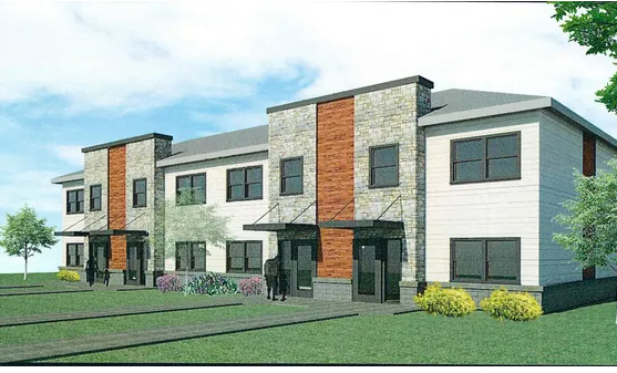 A rendering of townhouses to be built as part of the Southern Terrace affordable housing project to be spread over several Muncie neighborhoods. Image from City of Muncie