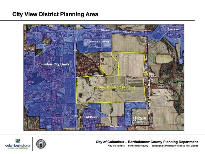 Graphic provided A view of the planning area for the Columbus Regional Health development on Columbus’ west side.